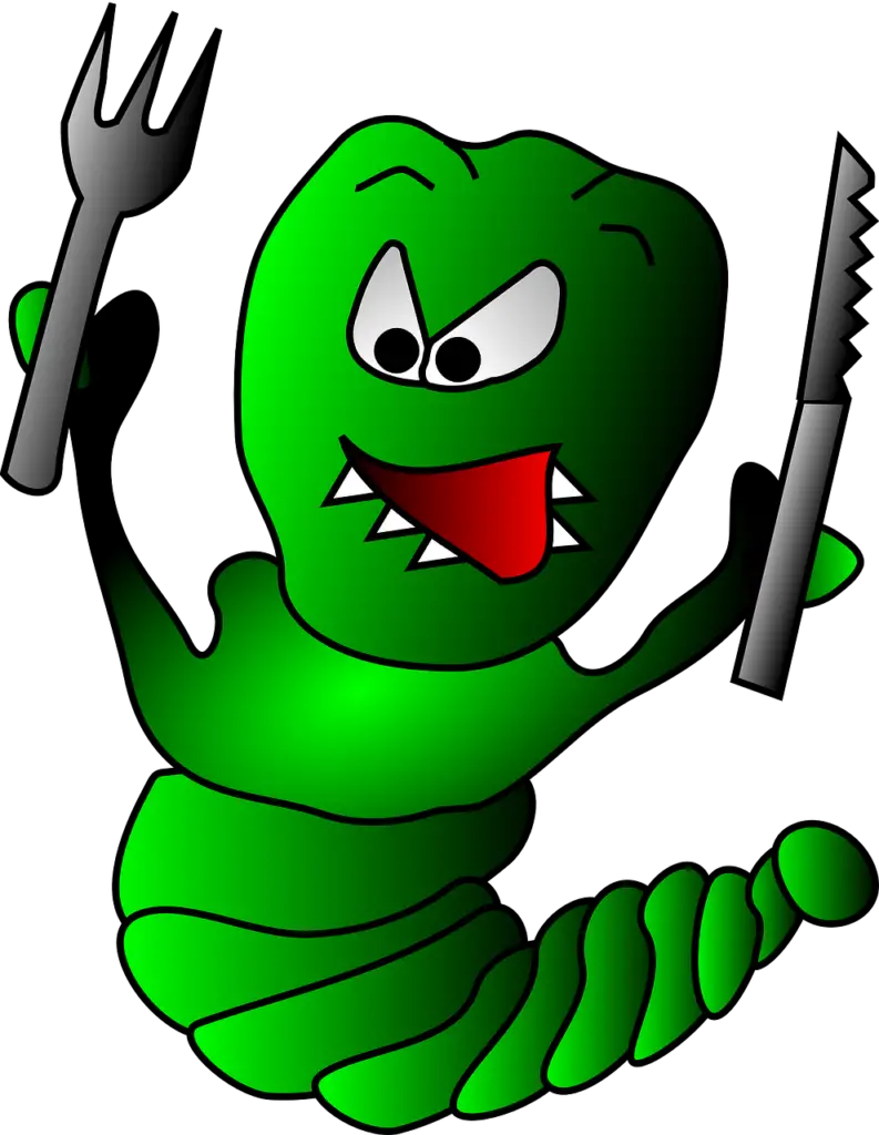 hungry worm, knife, fork-24634.jpg